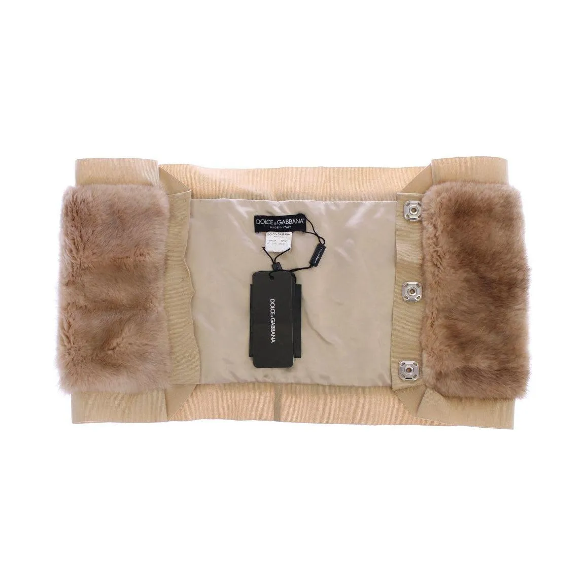 Dolce & Gabbana Exclusive Beige MINK Fur Scarf Wrap