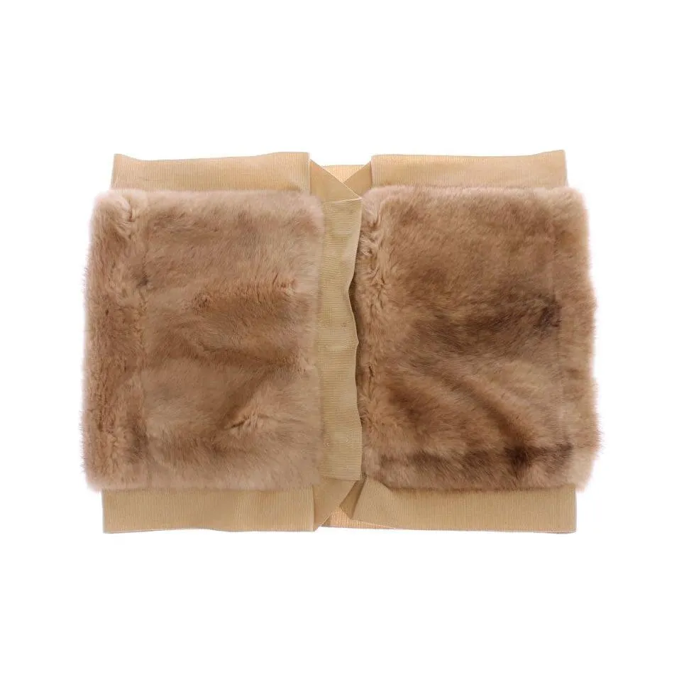 Dolce & Gabbana Exclusive Beige MINK Fur Scarf Wrap