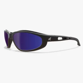 Edge Eyewear Dakura TSMAP218 Black Frame, Polarized Aqua Precision Blue Mirror Lens Glasses