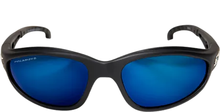 Edge Eyewear Dakura TSMAP218 Black Frame, Polarized Aqua Precision Blue Mirror Lens Glasses