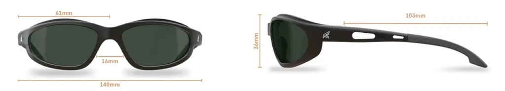 Edge Eyewear GTSM215 Dakura Black Frame with Gasket Polarized Copper Driving Lens Glasses