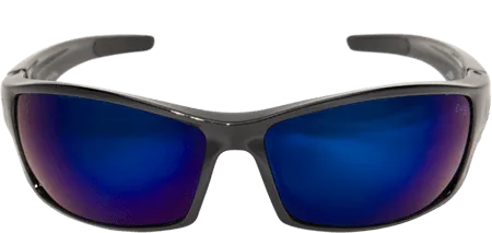 Edge Eyewear Reclus SR118  Black Frame Blue Mirror Lens Safety Glasses