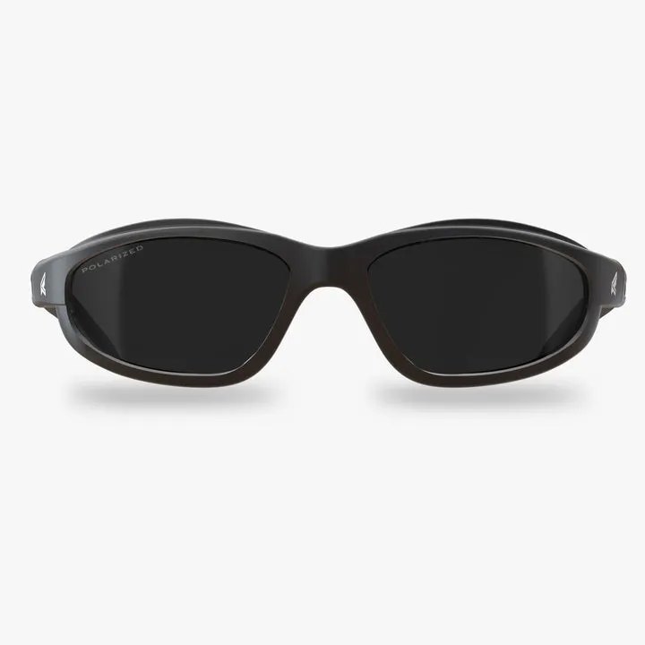 Edge Eyewear TSM216 Black Frame, Polarized Smoke Lens Glasses