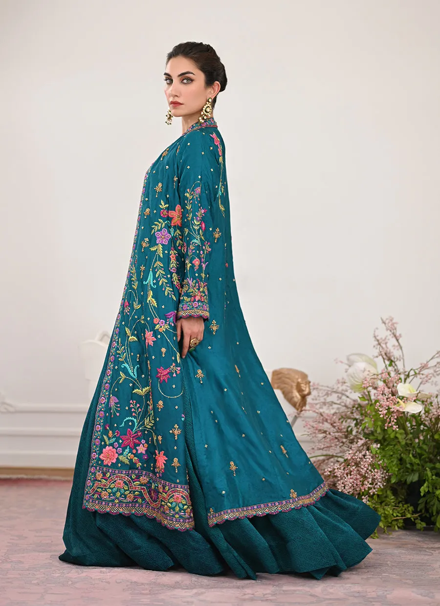 Elara Single Dhaagha Jacket With Block Printed Lehnga