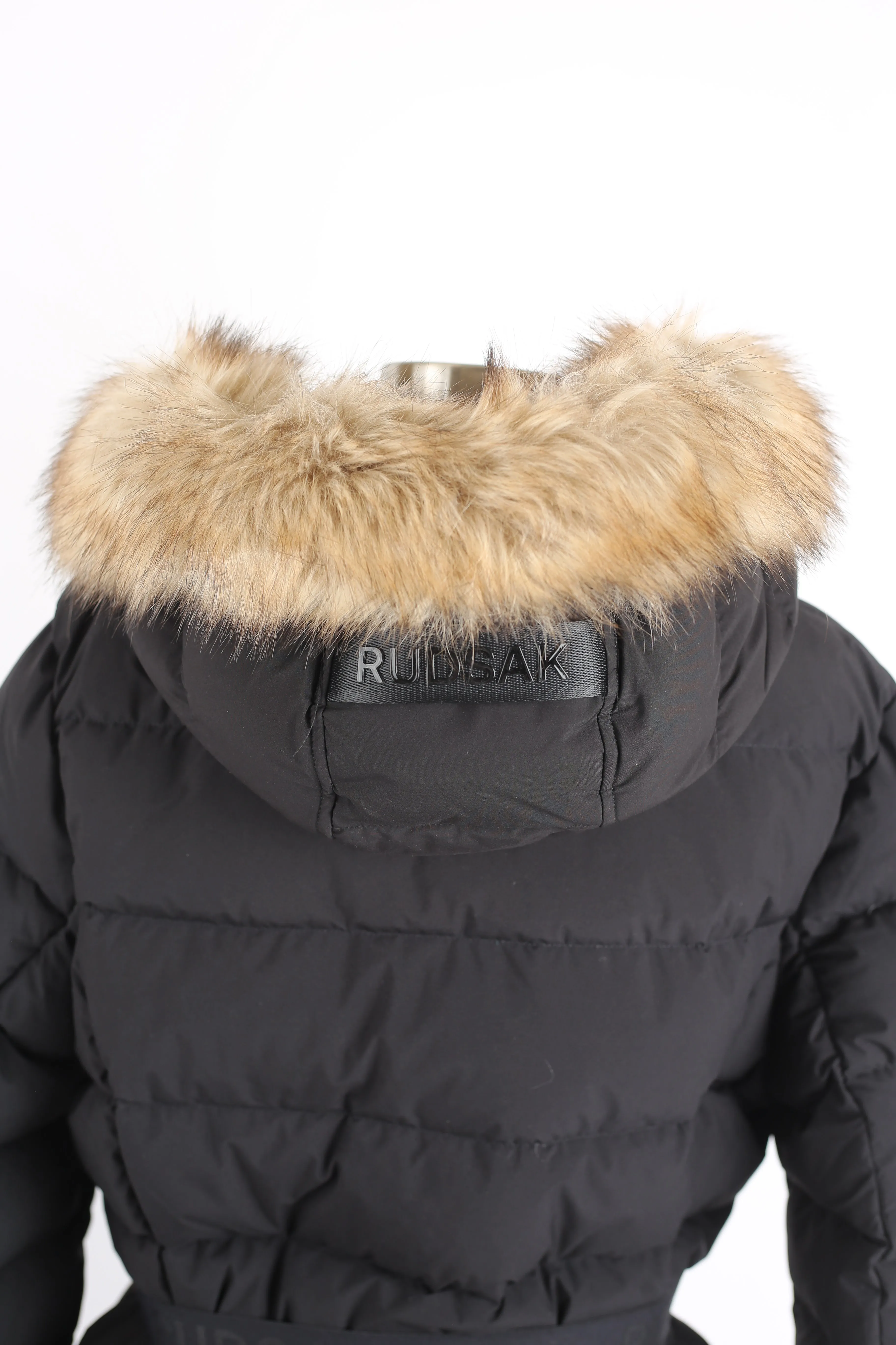 Elsie M Long Down Belted Parka W/ Fur Hood