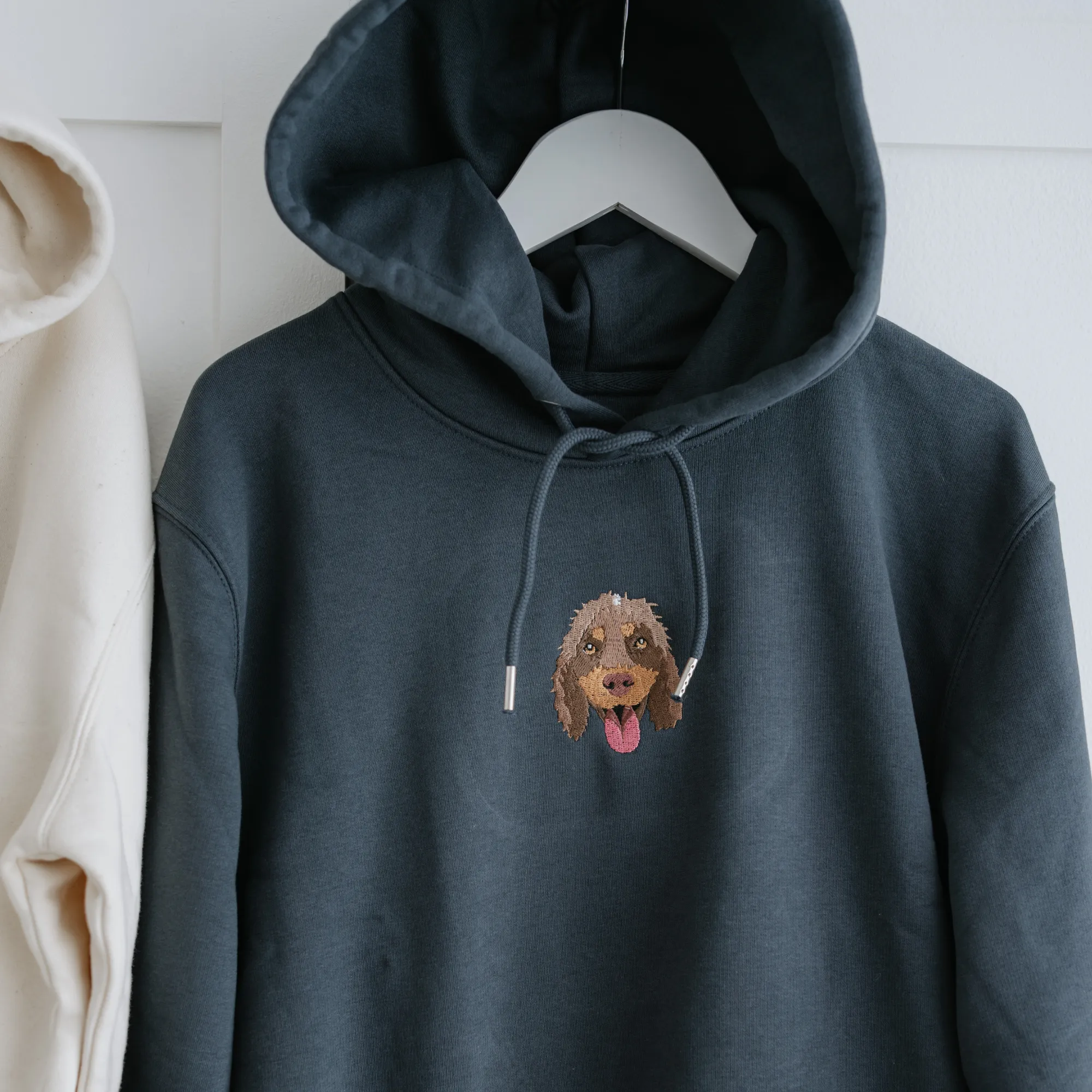 Embroidered Pet Portrait Organic Hoodie Sweatshirt