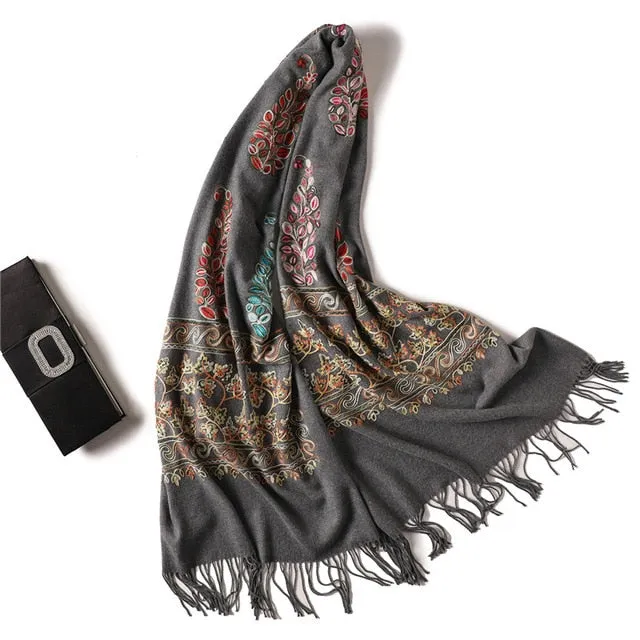 Fashion Winter Tassel Scarf Printed Bandana Shawl #2029