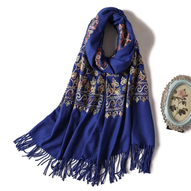 Fashion Winter Tassel Scarf Printed Bandana Shawl #2029