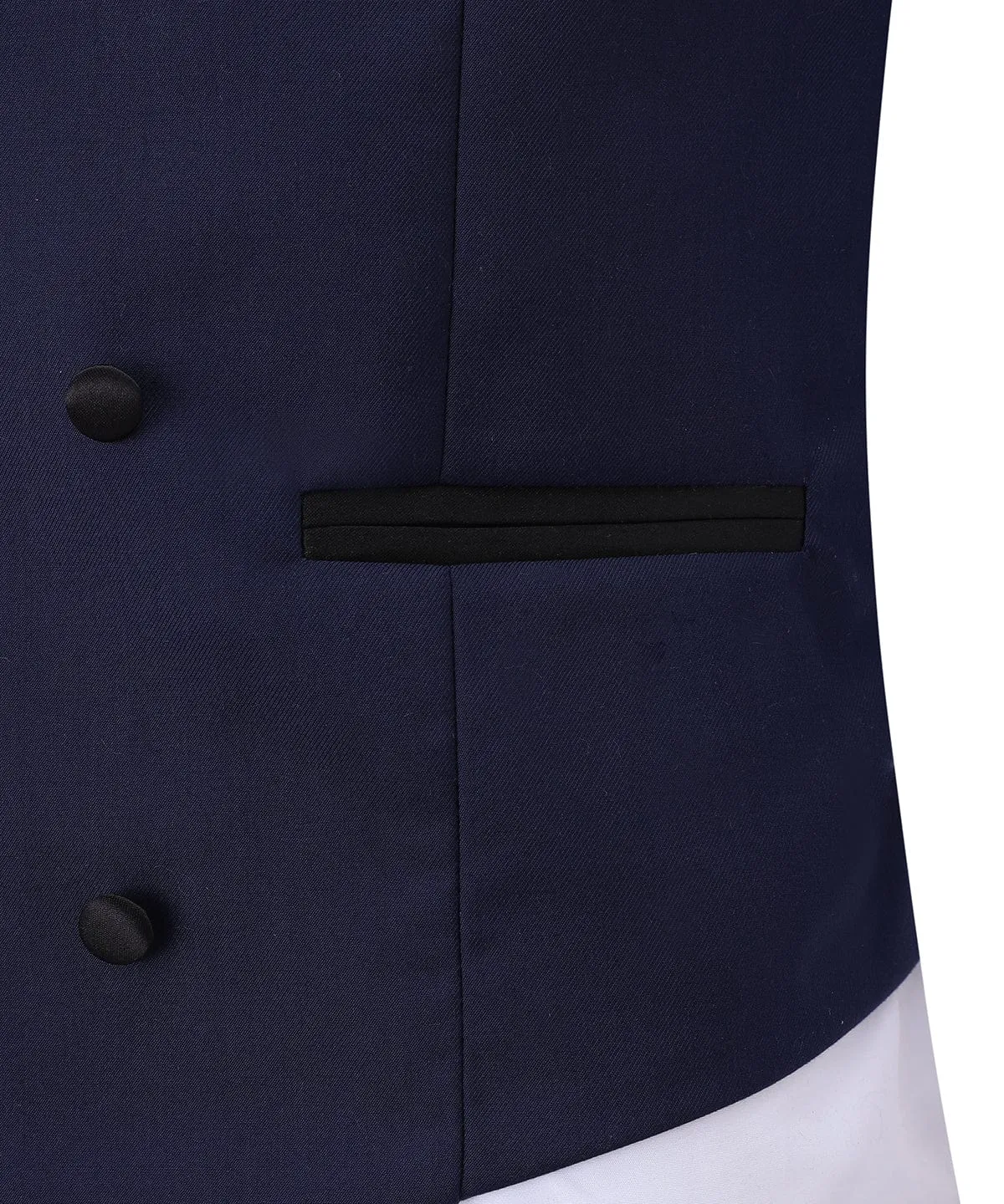 Flat Shawl Lapel Navy Waistcoat