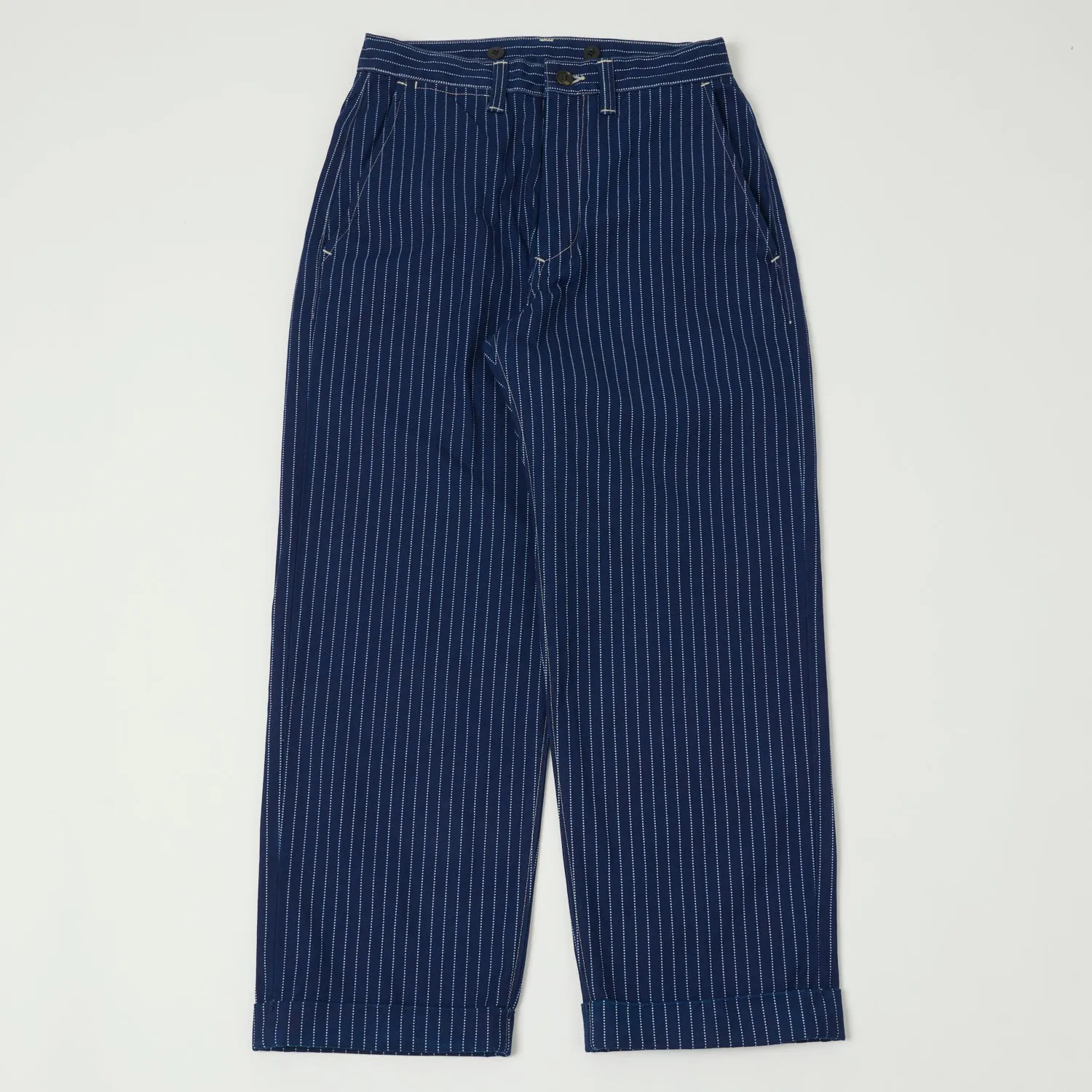 Full Count 1128-4 Stripe Farmer Trouser - Indigo Wabash