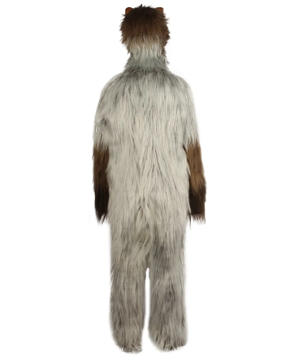 Furry Fox Collection | Men's White and Brown Spiked Furry Cat Cosplay Costume with Tail