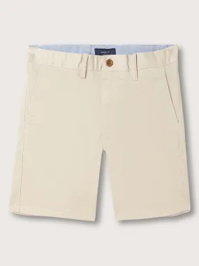 Gant Boys Beige Regular Fit Chinos Shorts