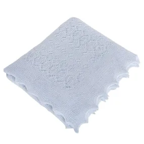 G.H.Hurt & Son Soft Lacy Baby Shawl - Blue