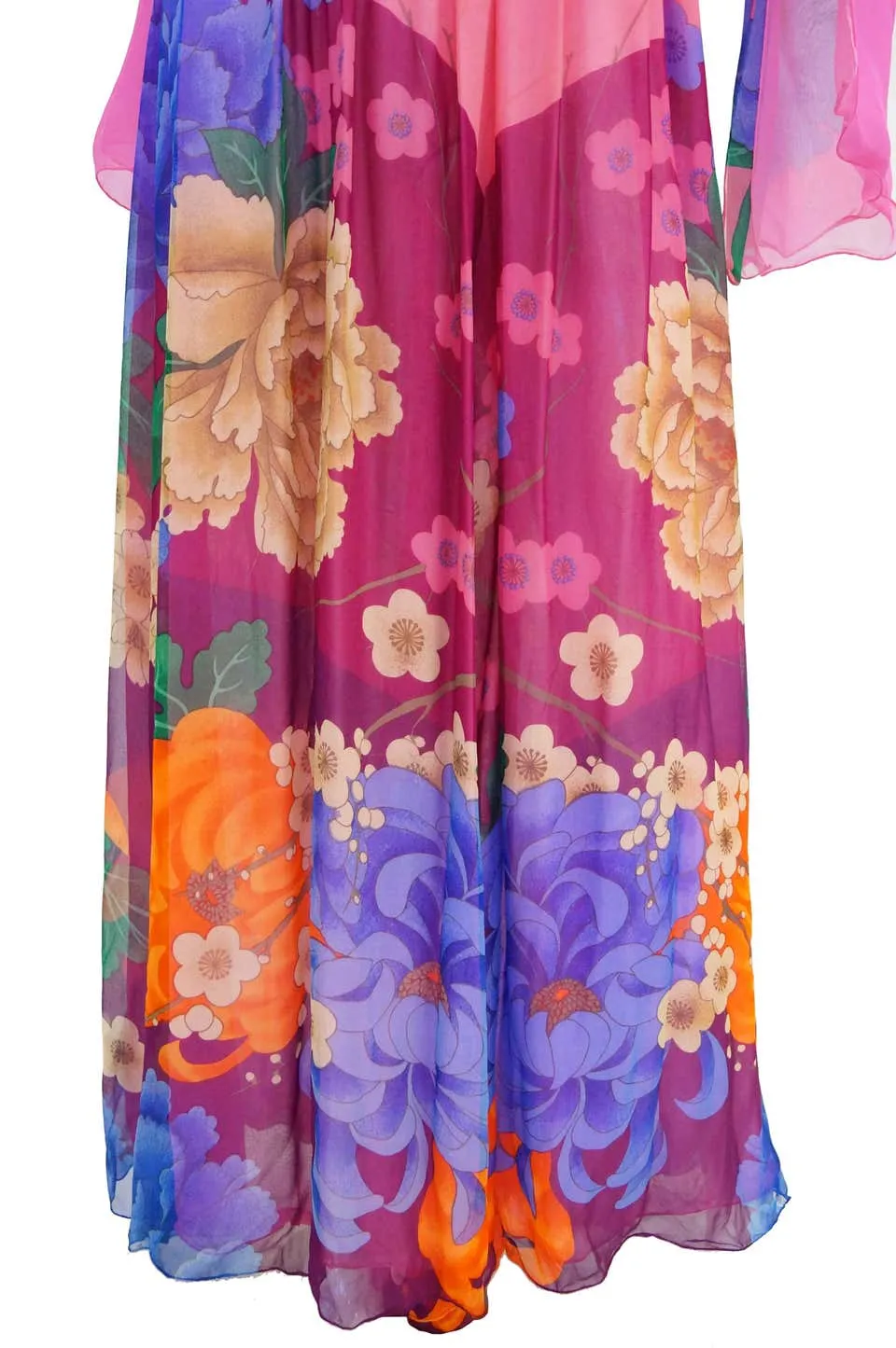 Hanae Mori Silk Floral Jumpsuit, 1970s