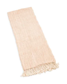 Handwoven Cotton Throw - White / Brown Large