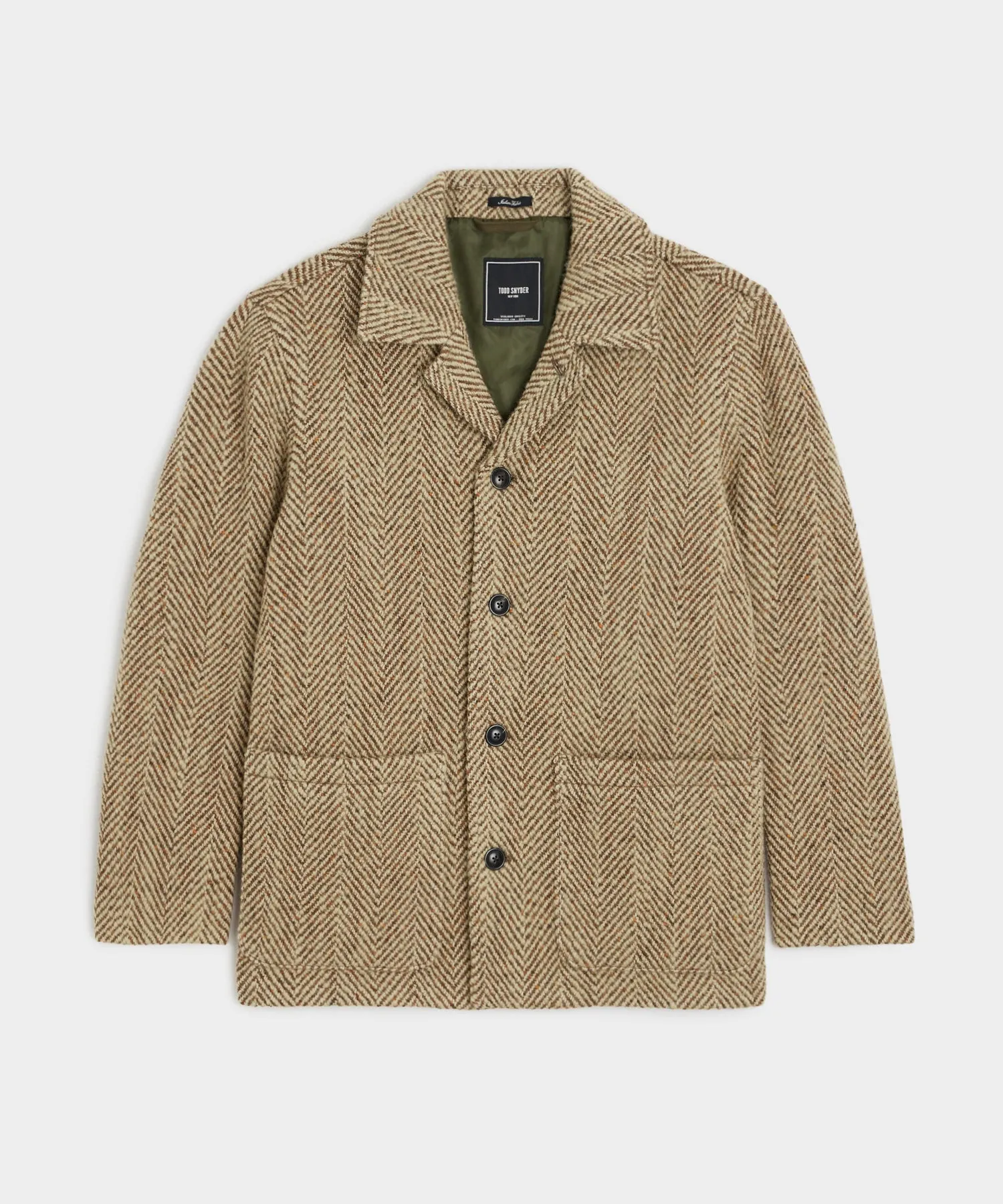 Herringbone Cafe Jacket in Light Brown