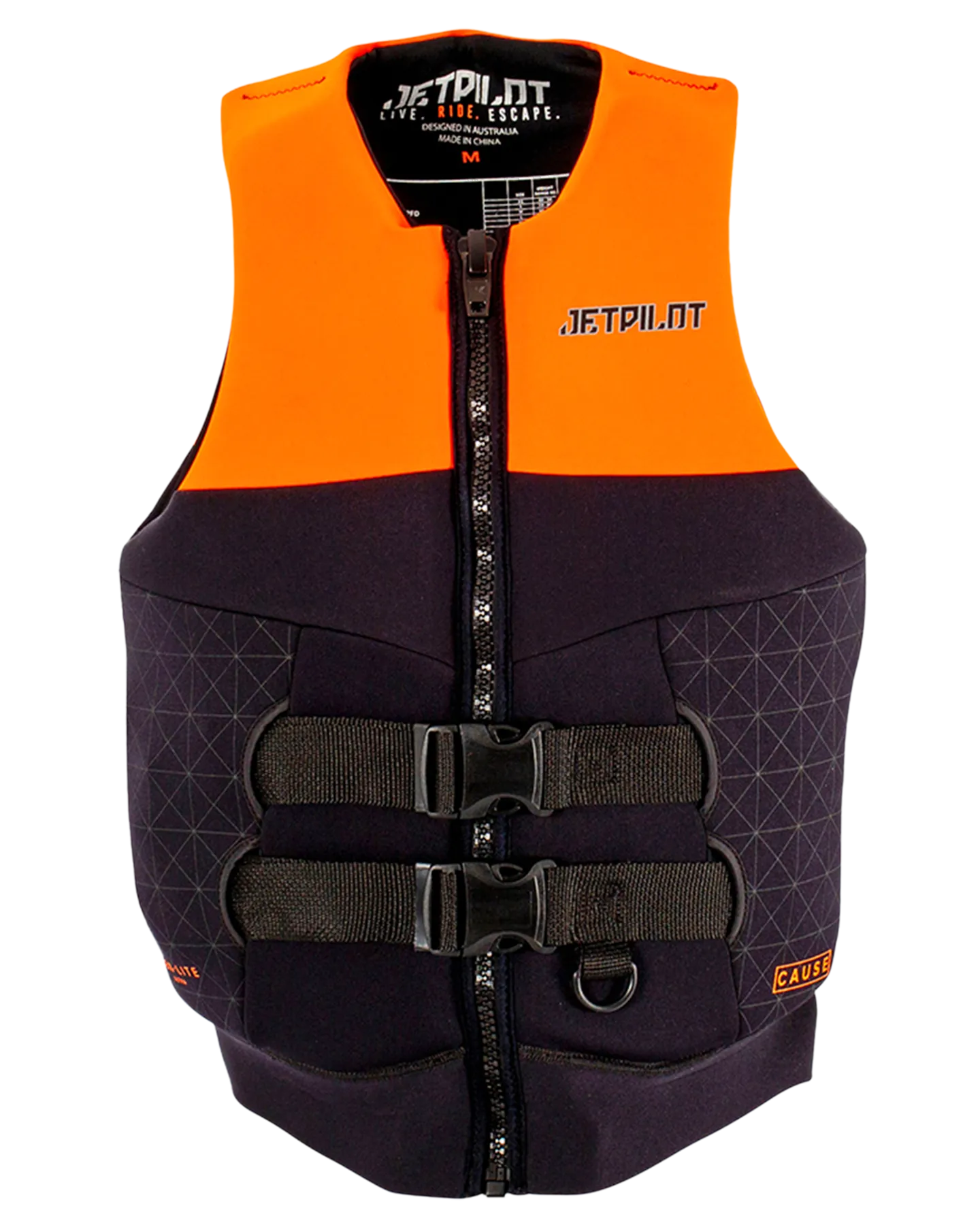 Jetpilot Cause Mens S-Grip FE Neo Vest - Orange Level 50 - 2023