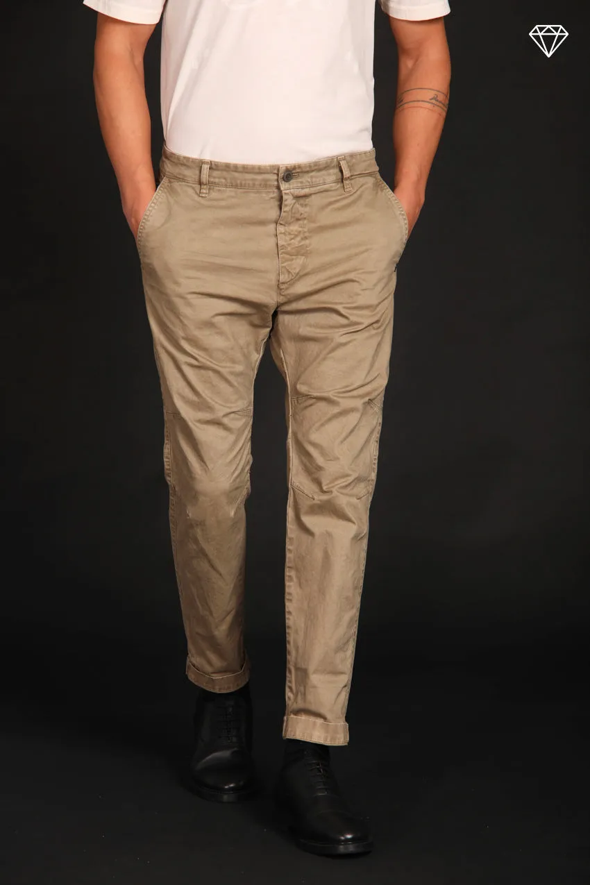 John Coolchinos pantalone chino uomo in gabardina Logo Limited Edition carrot fit ①