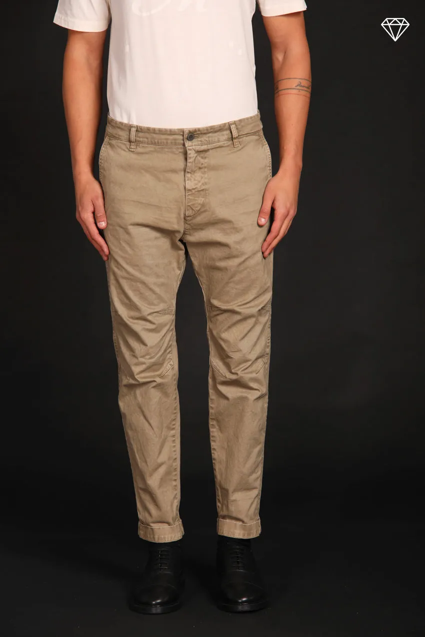 John Coolchinos pantalone chino uomo in gabardina Logo Limited Edition carrot fit ①