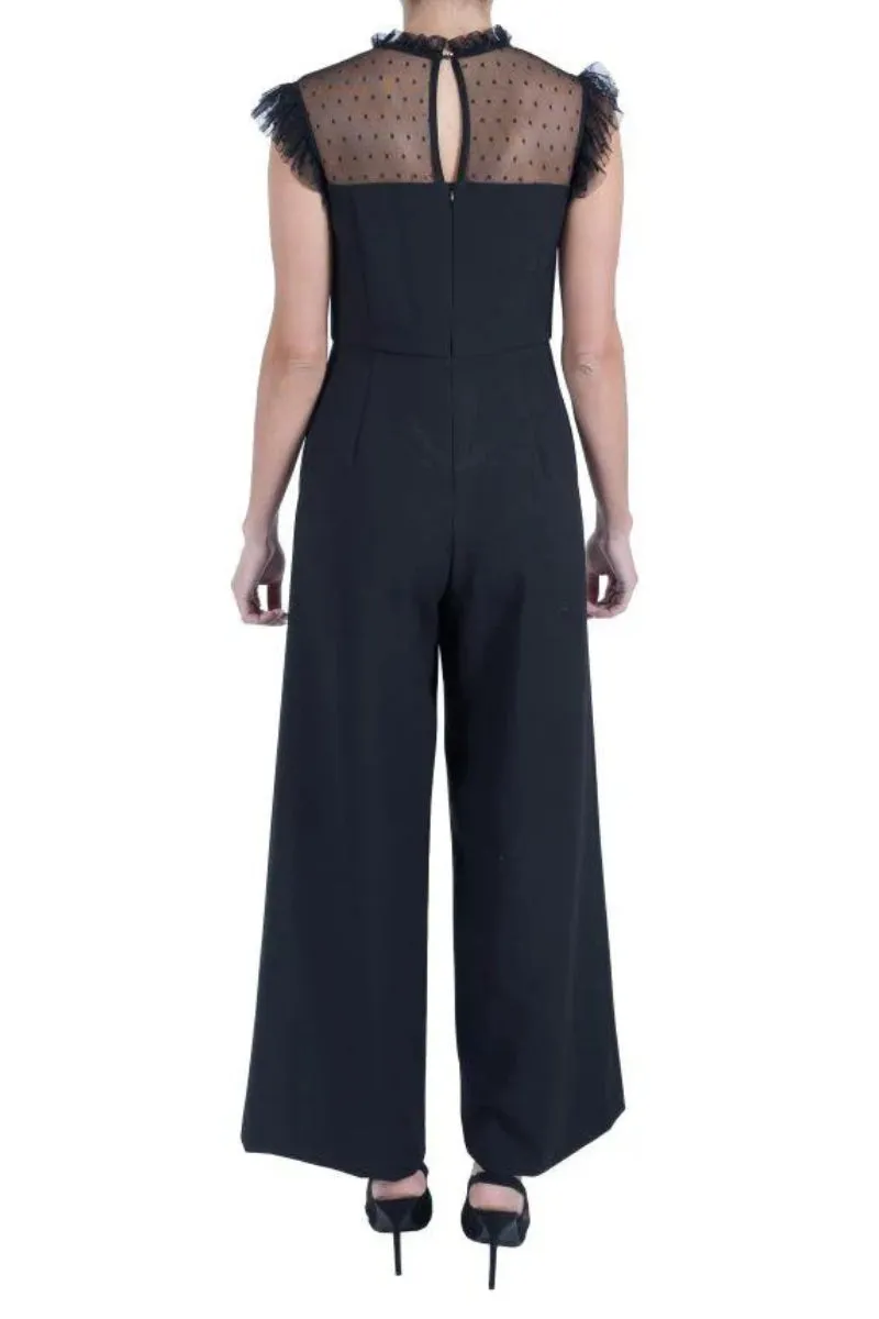 Julia Jordan Ruffled Drawstring Crepe Jumpsuit