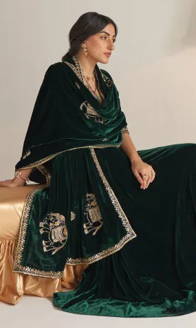 Khizaan Embroidered Emerald Green Only Shawl