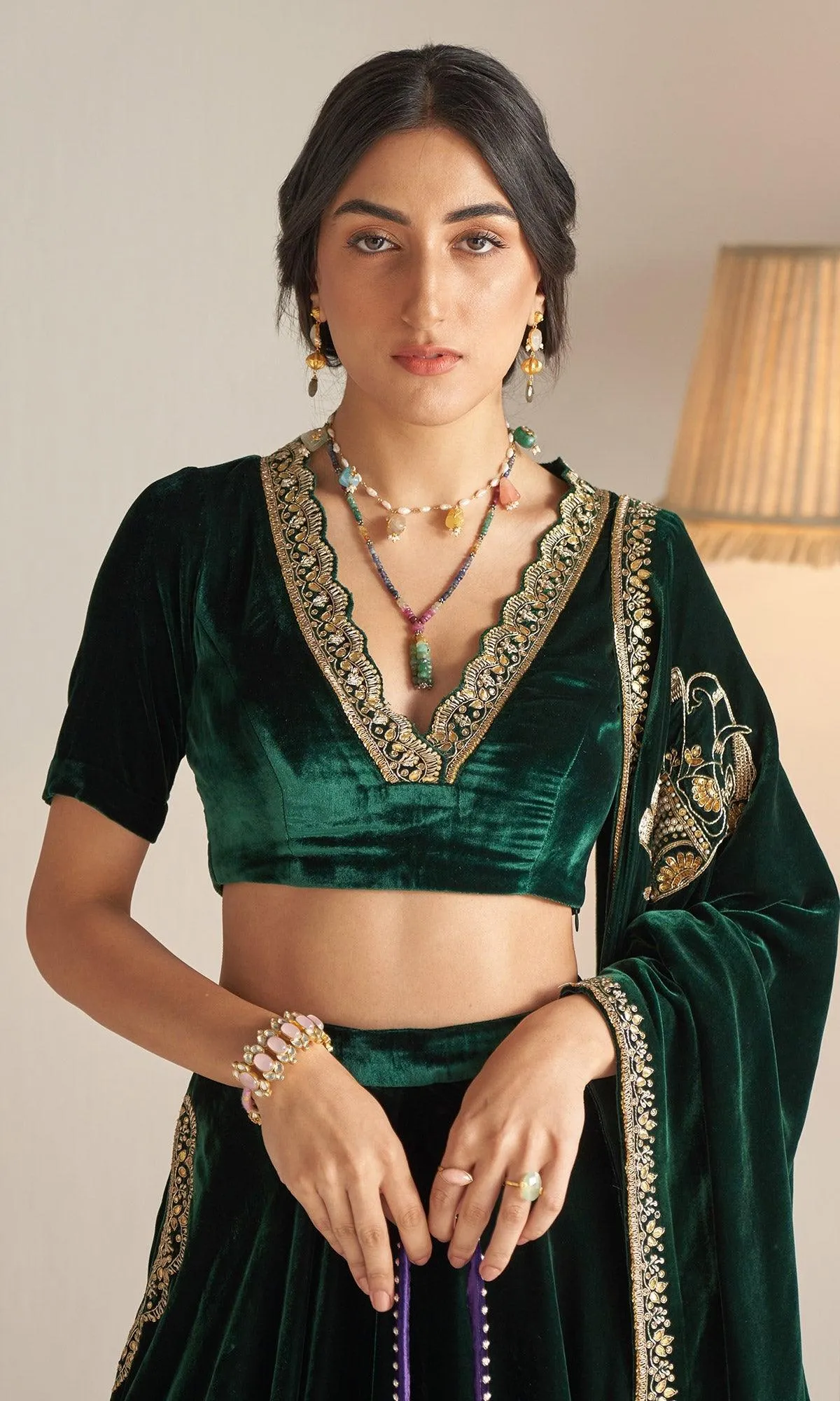 Khizaan Embroidered Emerald Green Only Shawl