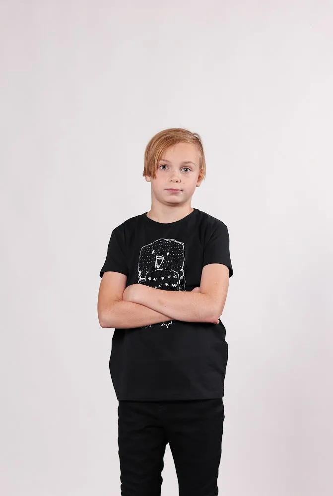 Kids' Owl T-Shirt Black