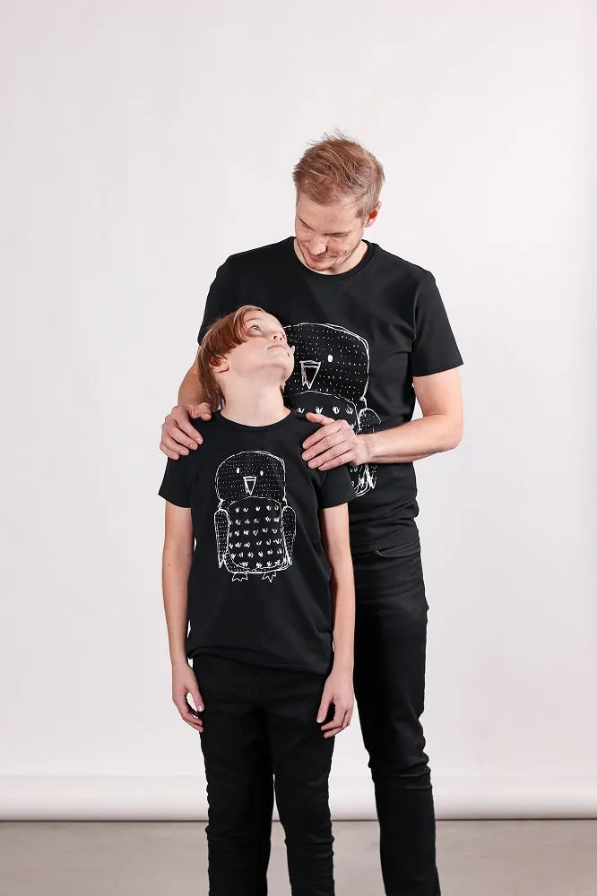 Kids' Owl T-Shirt Black