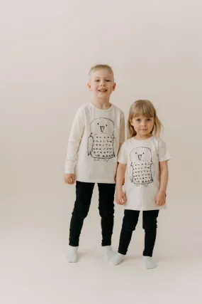 Kids' Owl T-Shirt Natural White