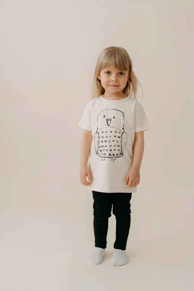 Kids' Owl T-Shirt Natural White