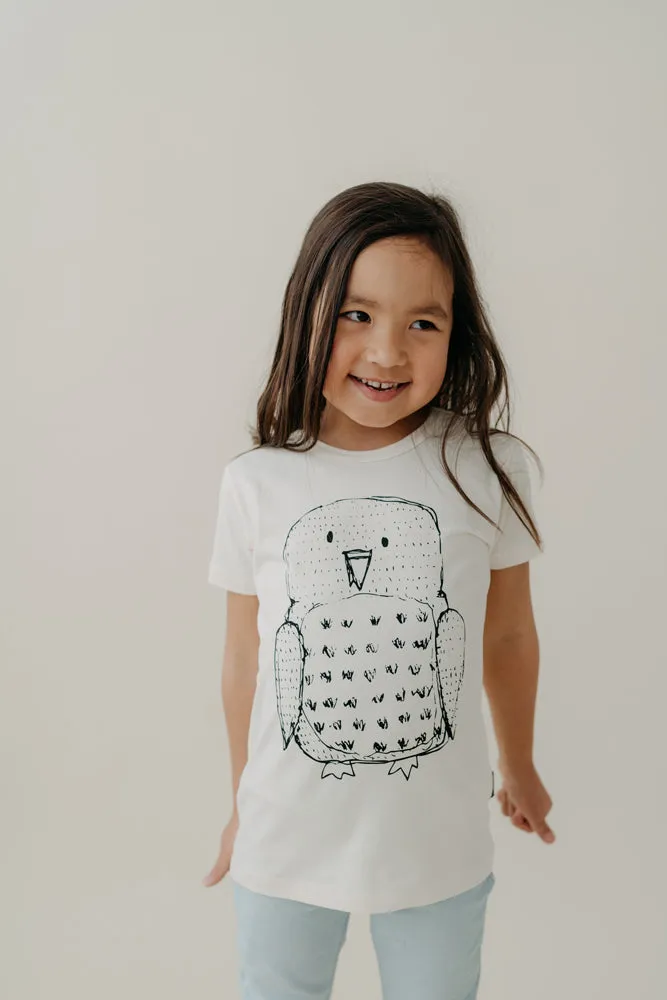 Kids' Owl T-Shirt Natural White