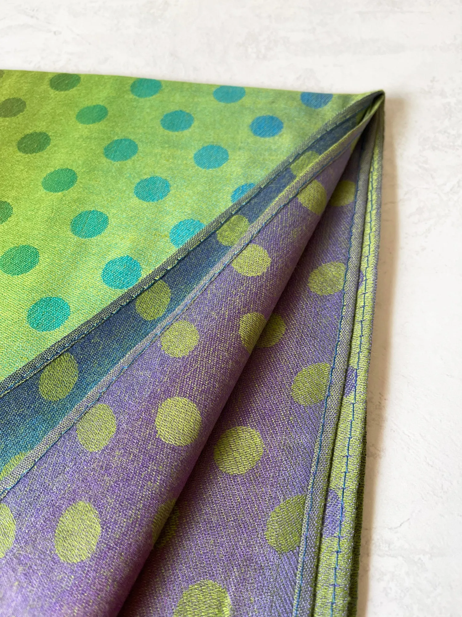 LARGE LIME YELLOW MULTI-COLOUR DOT PRINT PASHMINA SHAWL SCARF