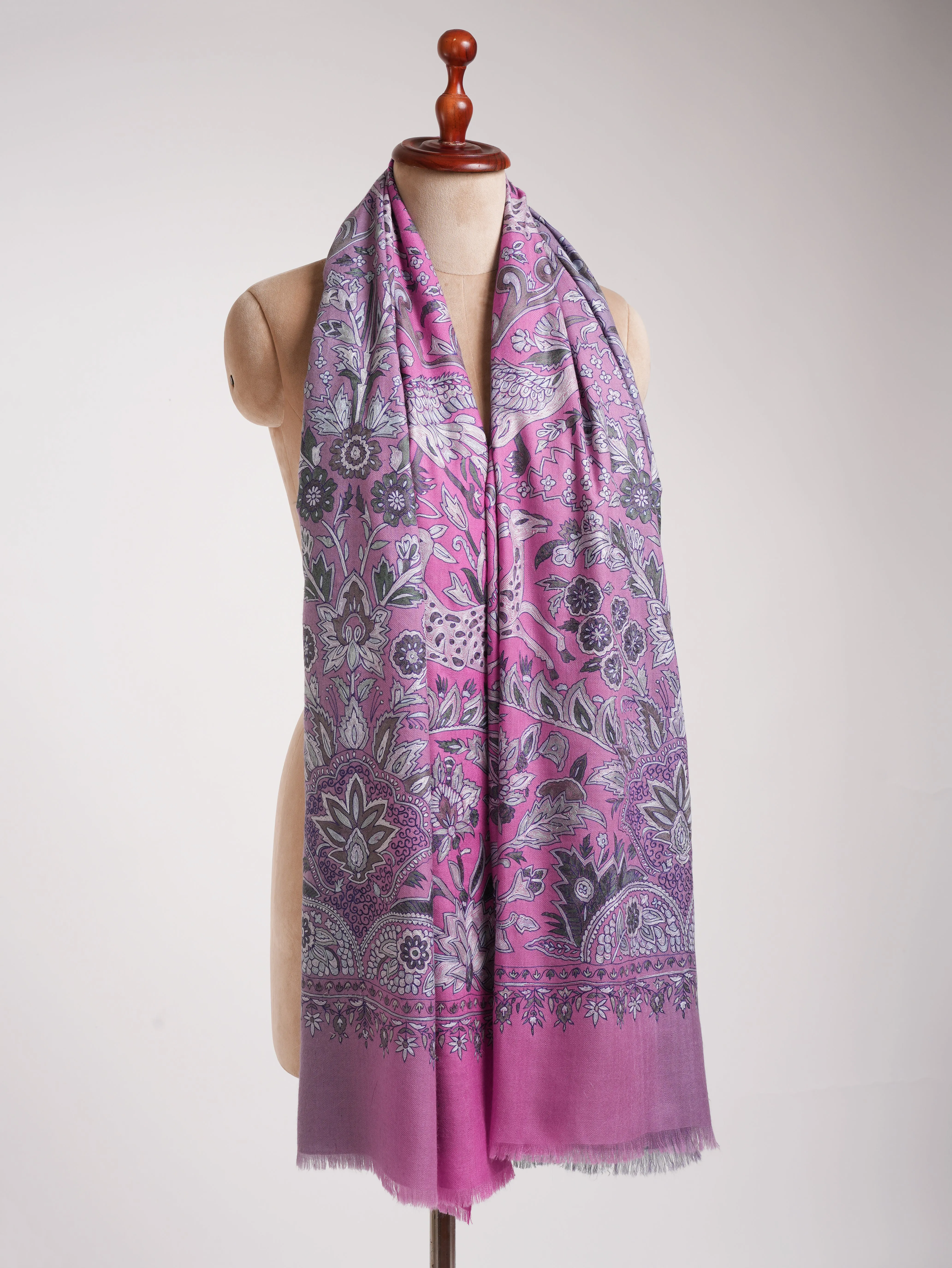 Lavender Ombre Embroidered Pashmina Shawl