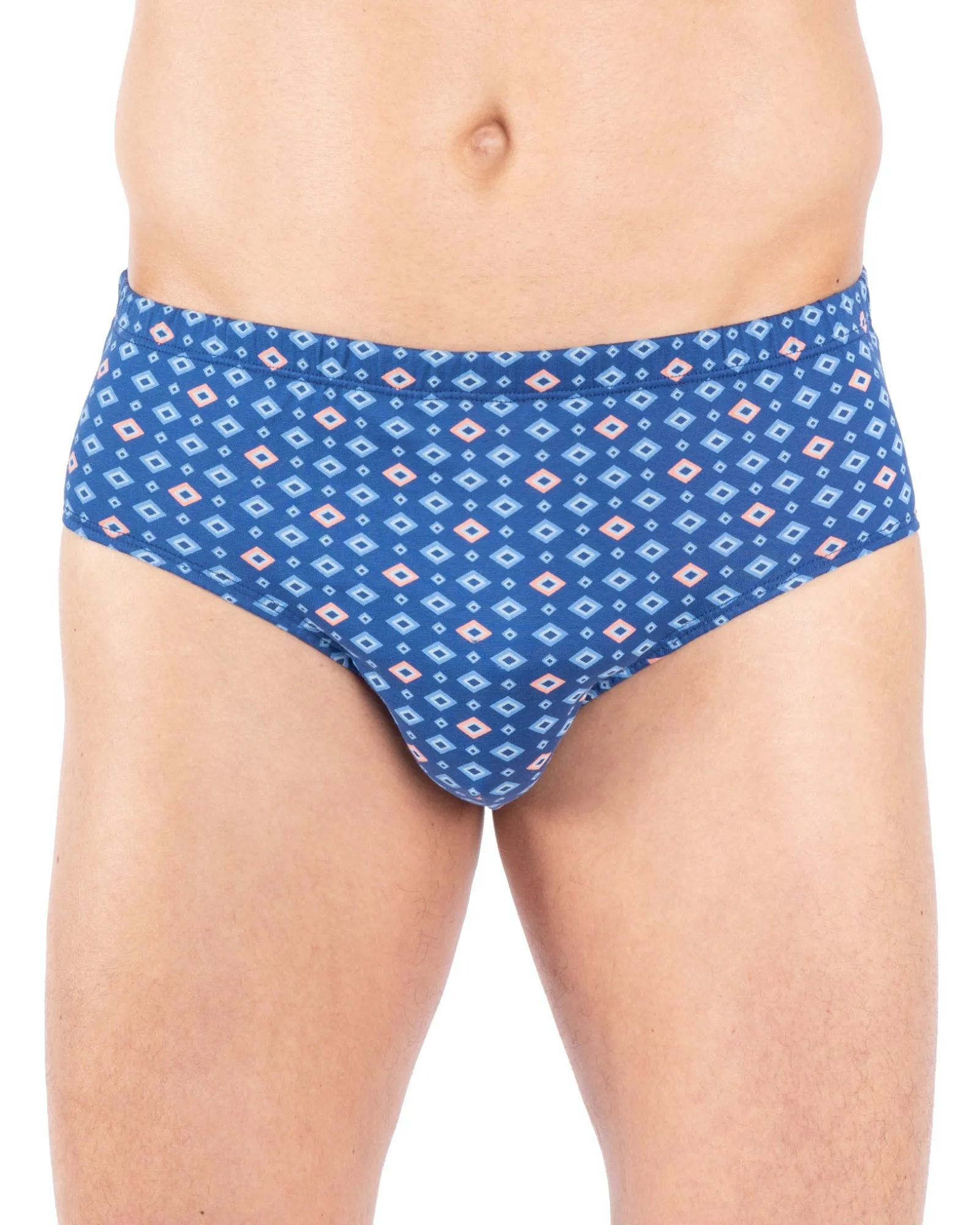 Lot Slips Taille Haute Imprimé – Coton Mercerisé marine et bleu E122.2