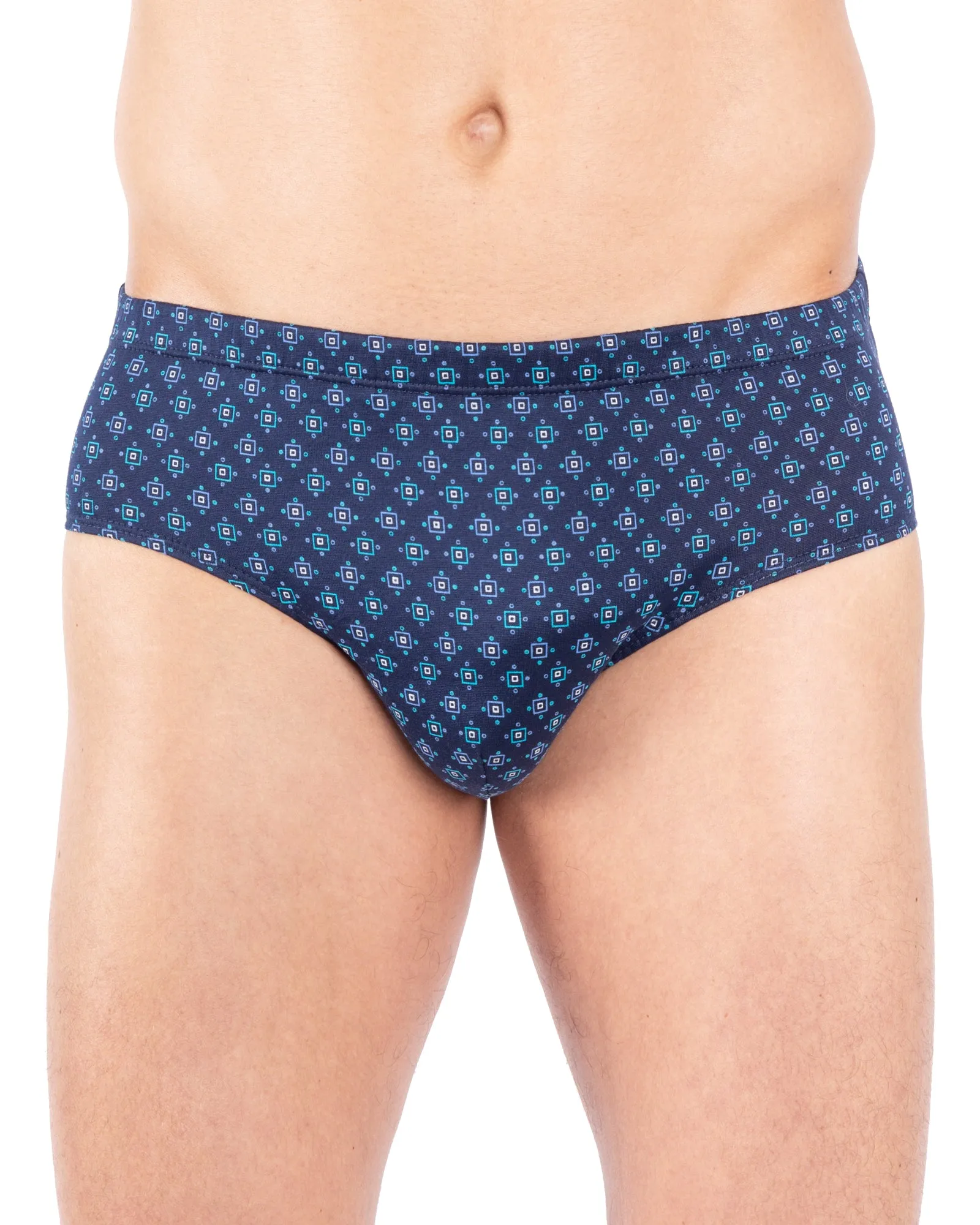 Lot Slips Taille Haute Imprimé – Coton Mercerisé marine et bleu E122.2