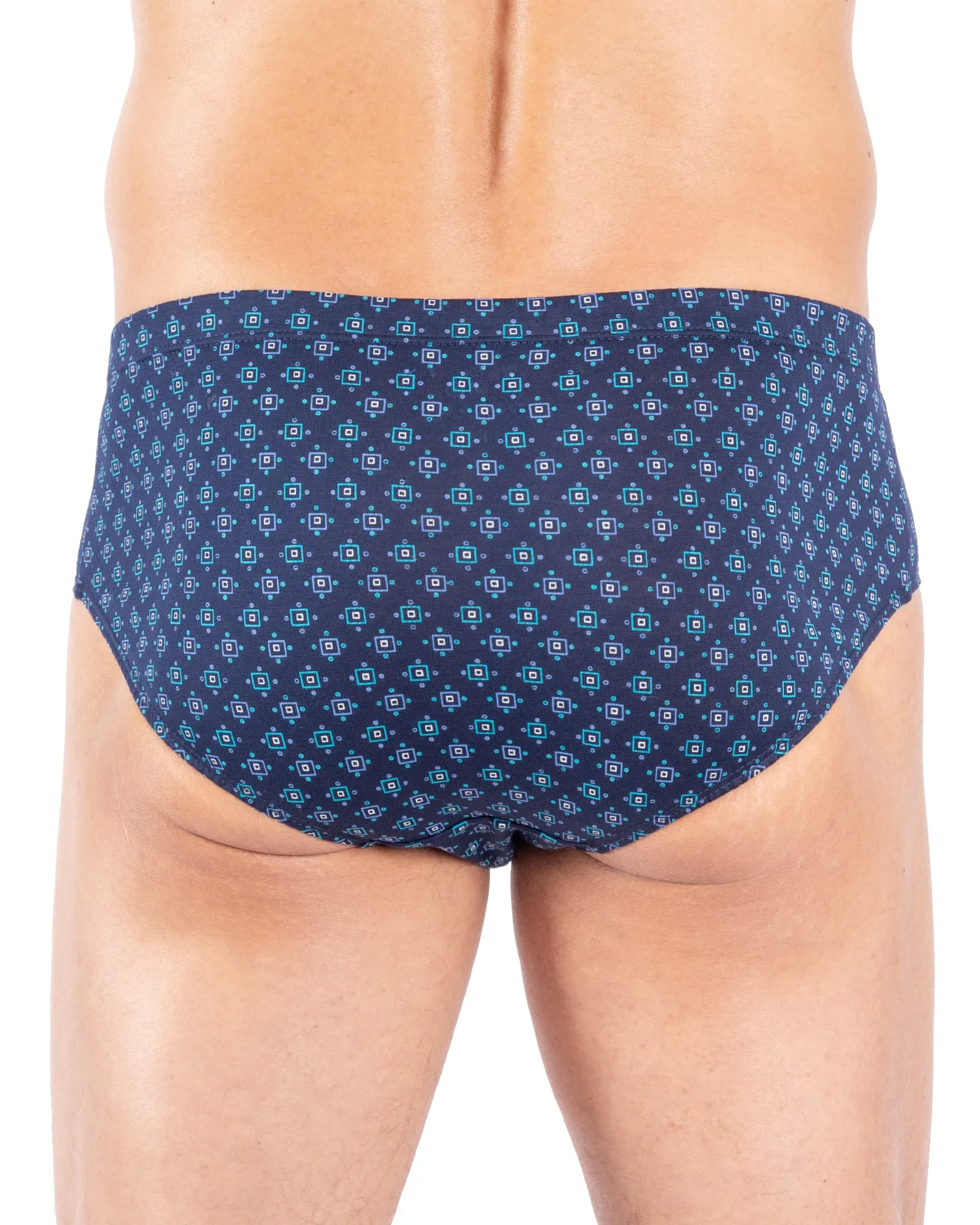 Lot Slips Taille Haute Imprimé – Coton Mercerisé marine et bleu E122.2