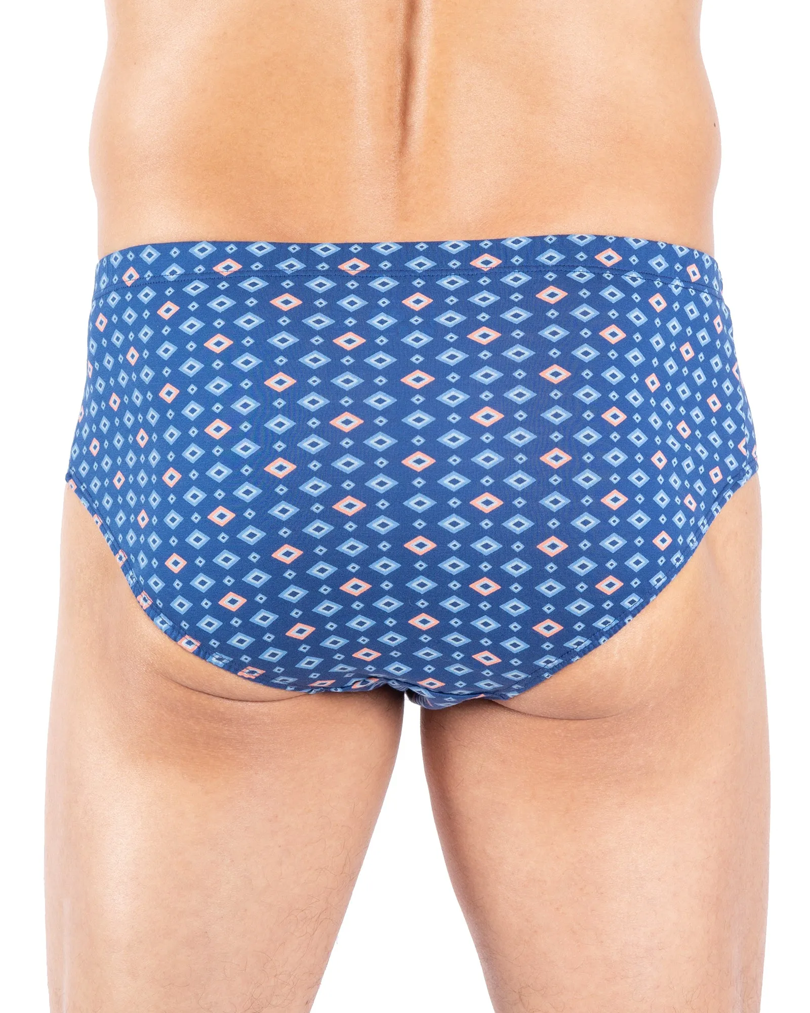 Lot Slips Taille Haute Imprimé – Coton Mercerisé marine et bleu E122.2