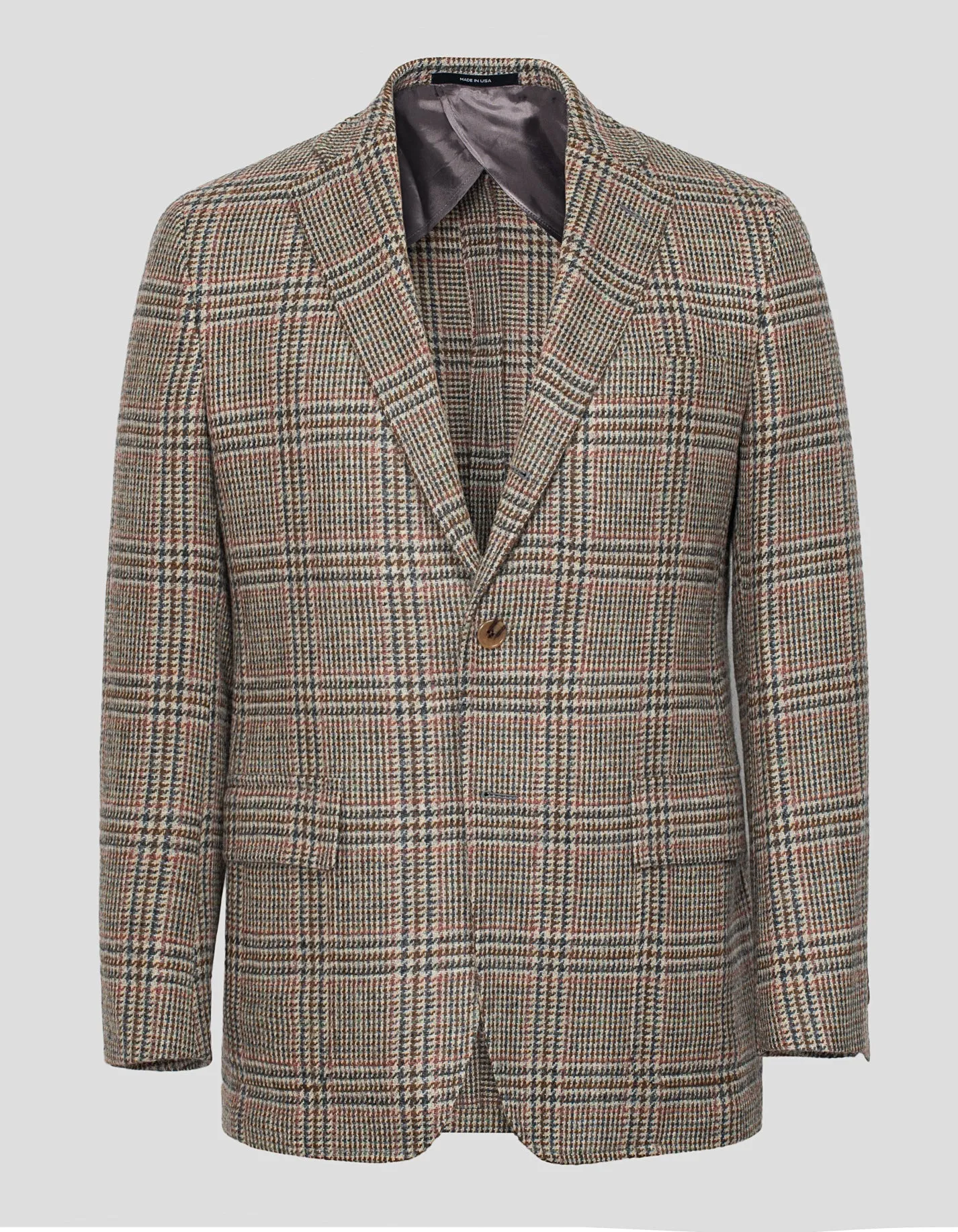 MAGEE LIGHT BROWN MULTI PLAID SPORT COAT