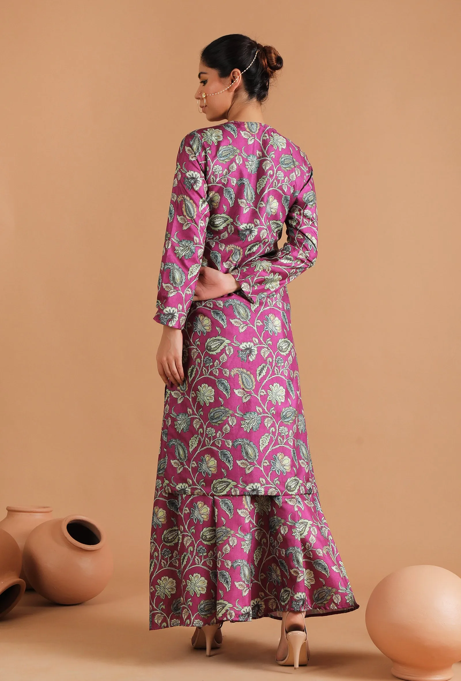 Mahira Allover Kalamkari Long Jacket Style Kurta