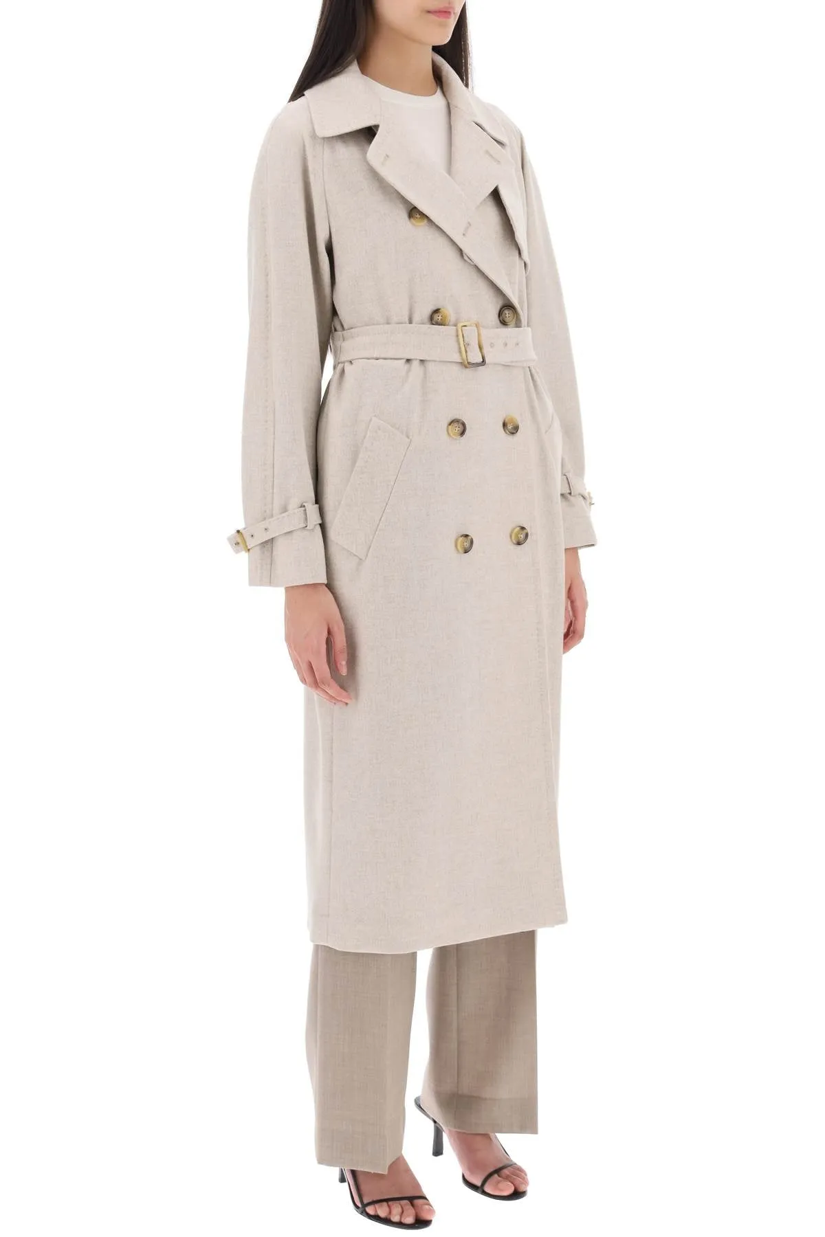 Max Mara 'murena' Double-Breasted Coat