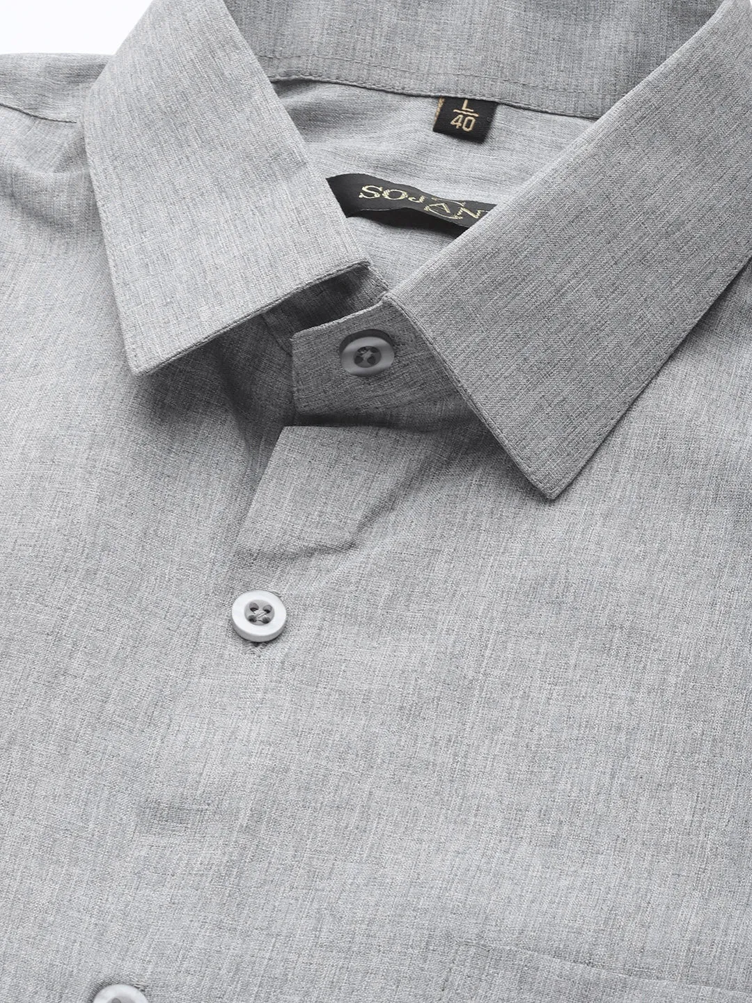 Men's Cotton Grey Casual Shirt