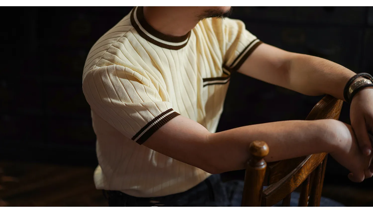 Men's Knit T-shirt 1940s Short Sleeves