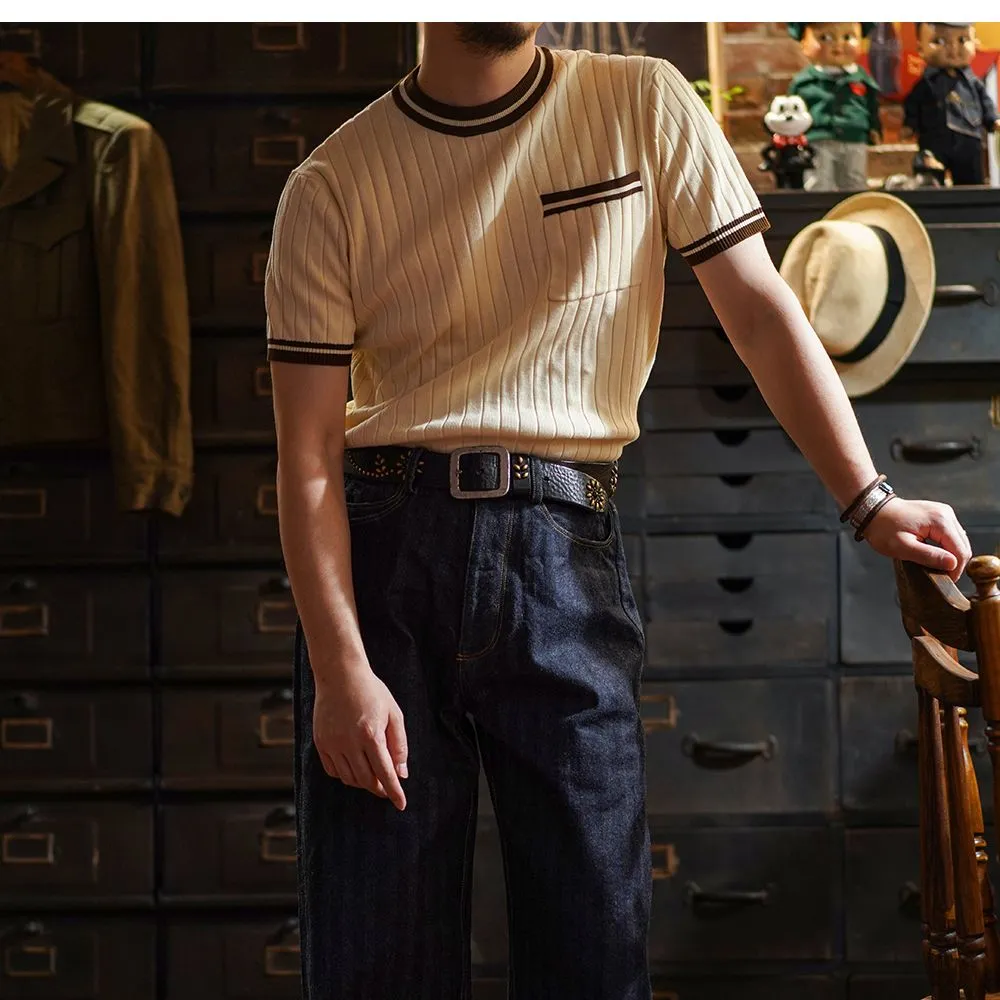 Men's Knit T-shirt 1940s Short Sleeves