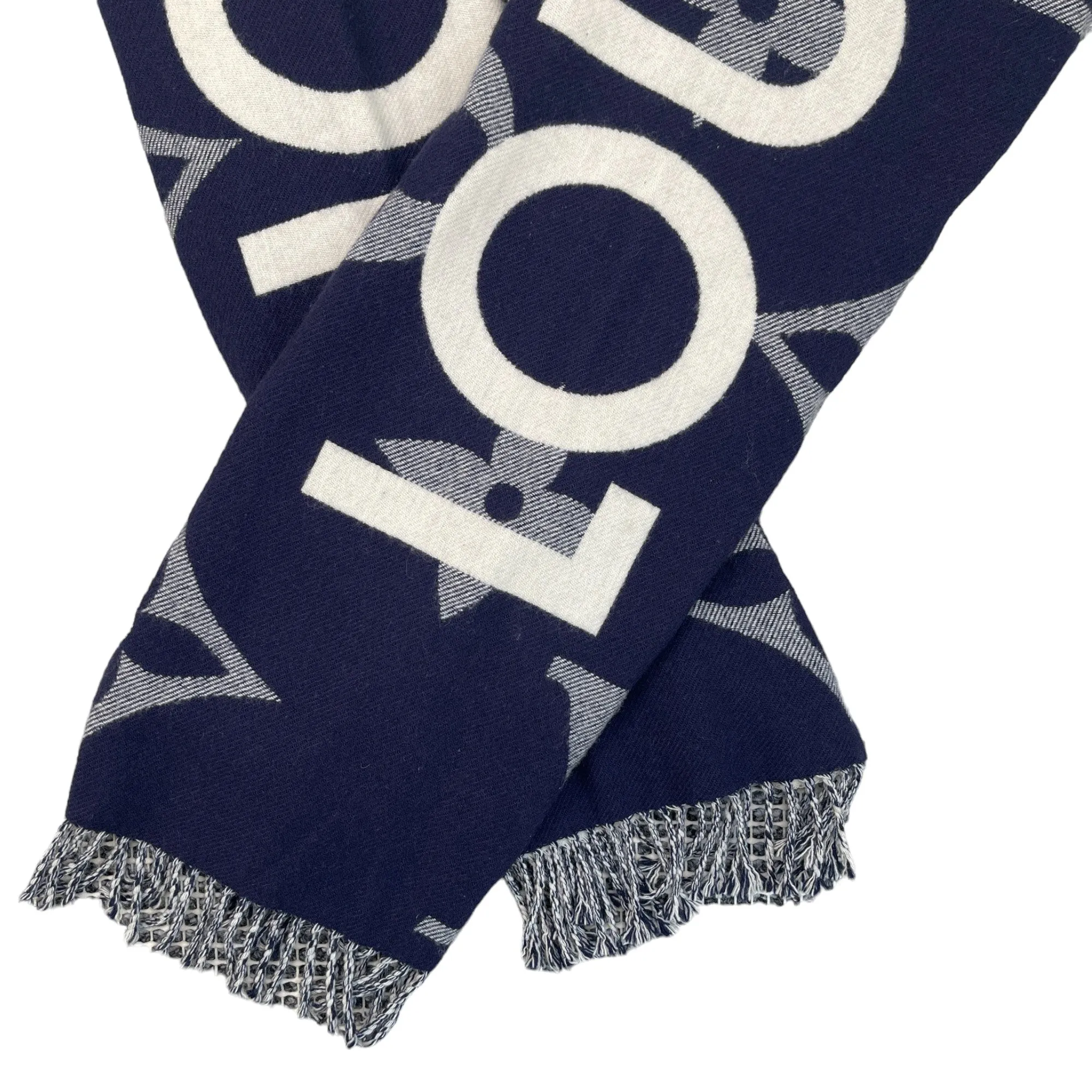 Men's Monogram Logo Scarf Navy