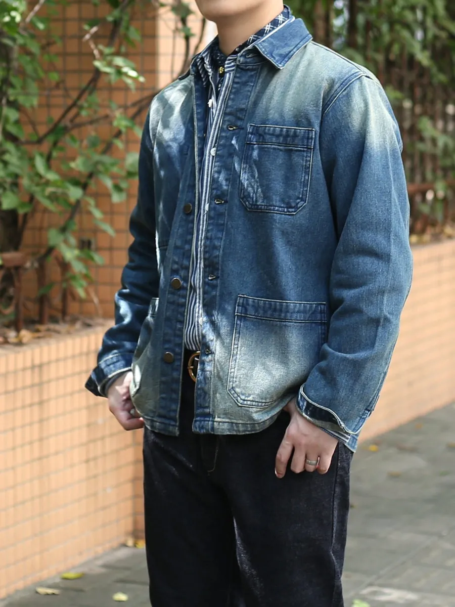 Men's Washed Denim Chore Jacket