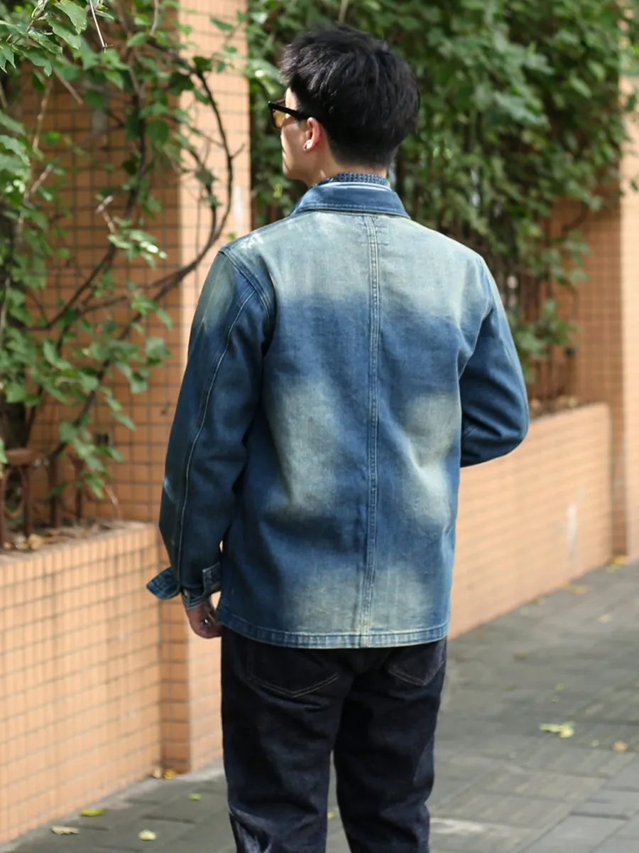 Men's Washed Denim Chore Jacket