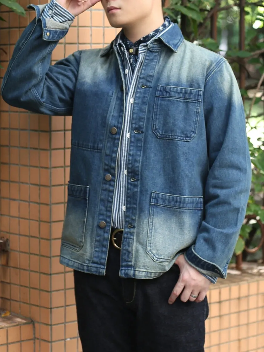 Men's Washed Denim Chore Jacket