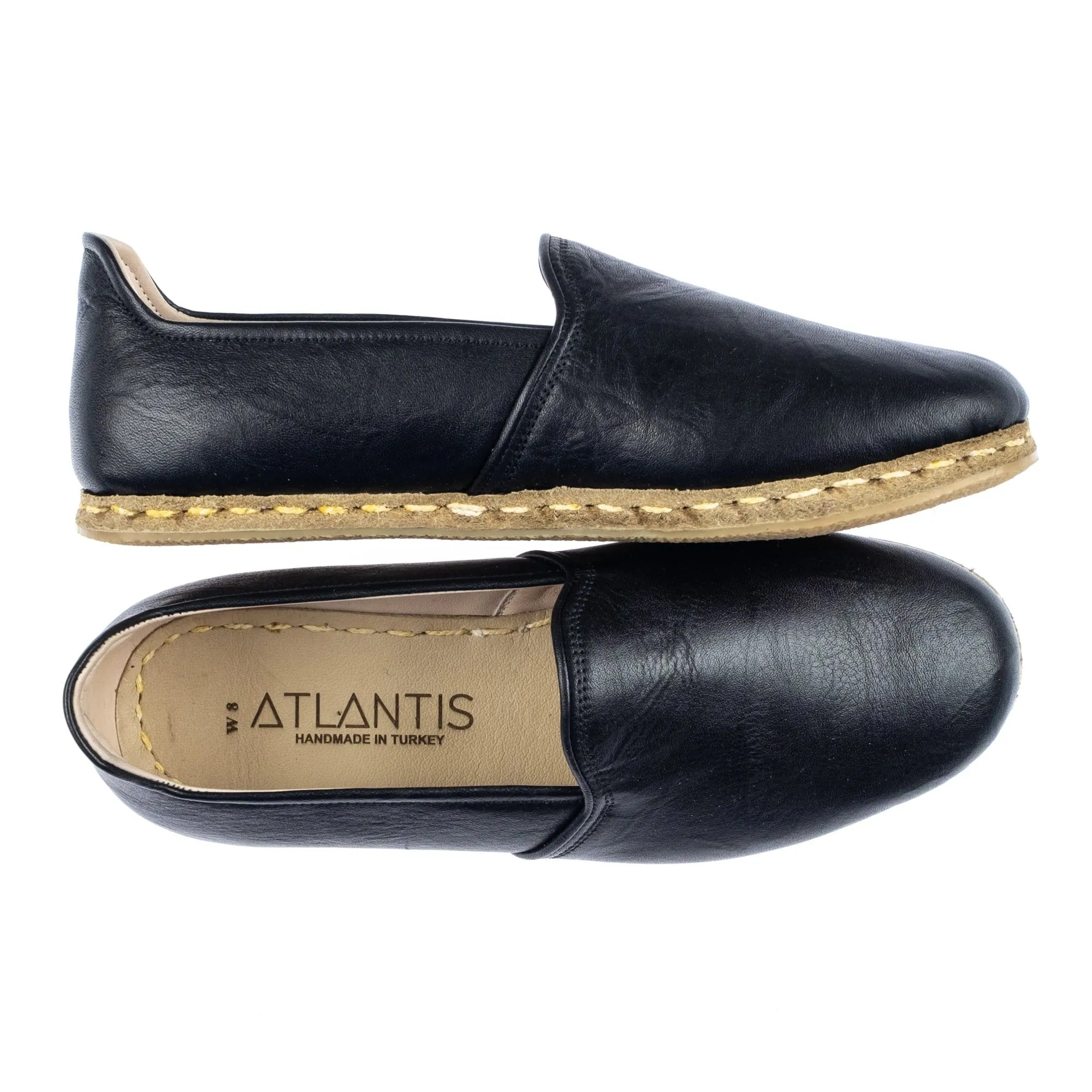 Men's Wrinkled Black Slip On Shoes