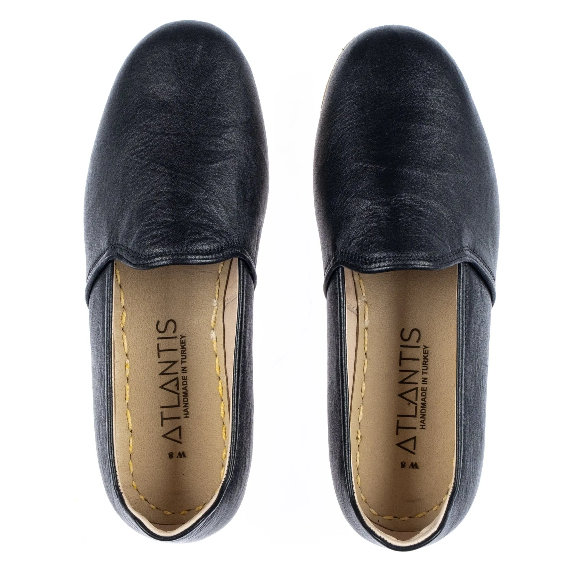 Men's Wrinkled Black Slip On Shoes