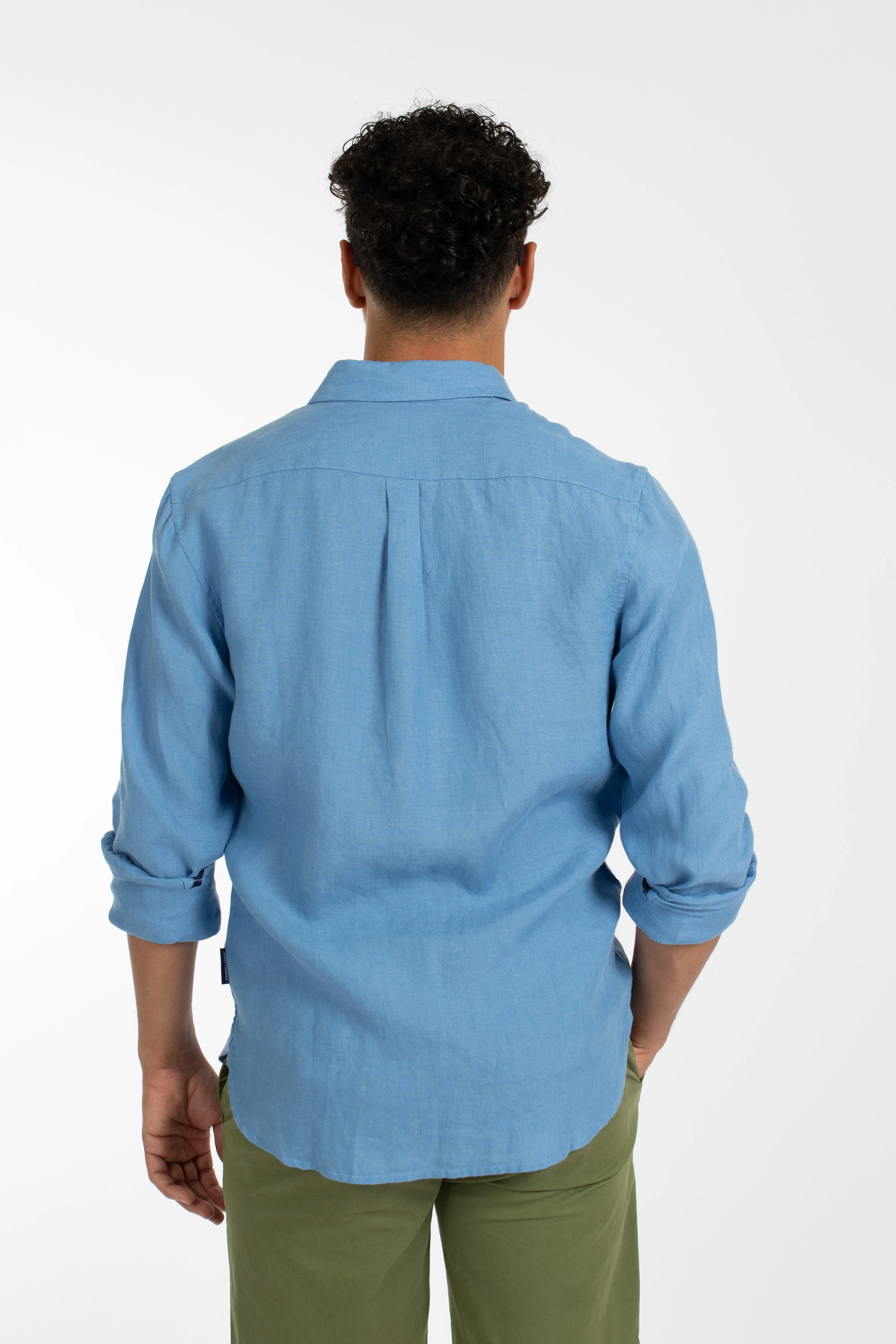 Mid Blue Linen Shirt